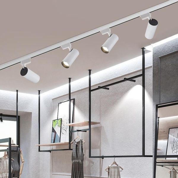 

track lights indoor 15w 25w 35w cob led lighting rail spotlight lamp for clothing shop exhibition hall fixtures