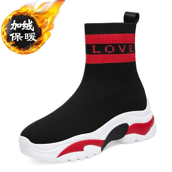 

boots medium tube flat women winter european and beautiful shoes casual, Black