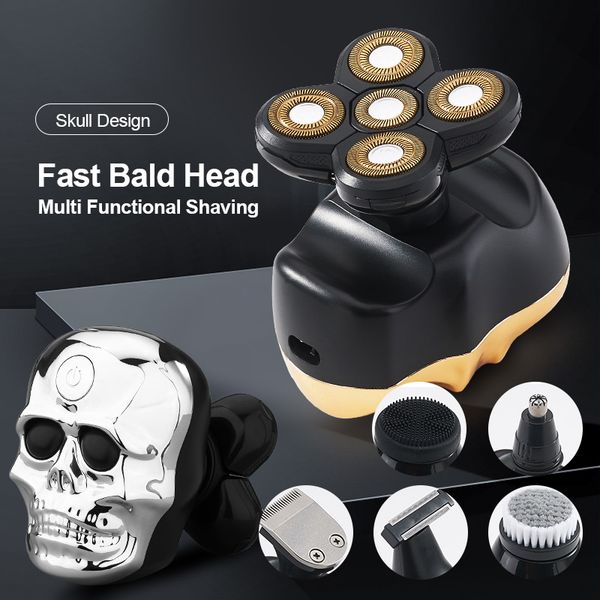 

baldhead shaver 6in1 shaving machine beard design men professional gold silver electric razor shaver for men