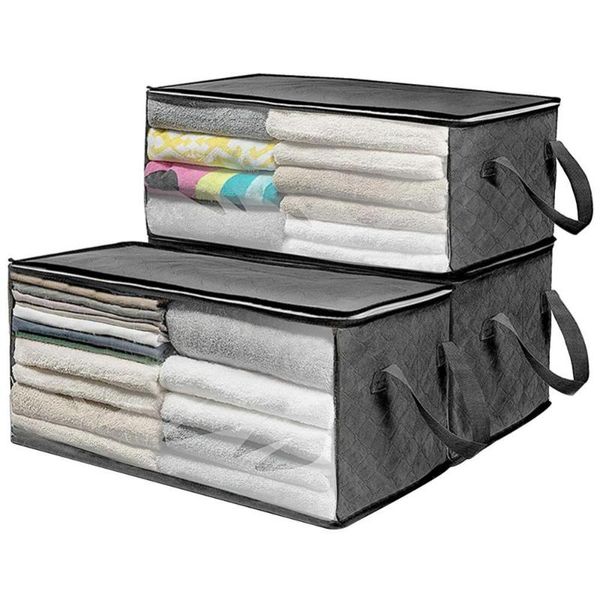 

storage bags large folding under bed quilt blanket home clothes bag box organizer