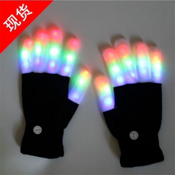 

2020 new halloween flash led luminous fingertips children acrylic gloves