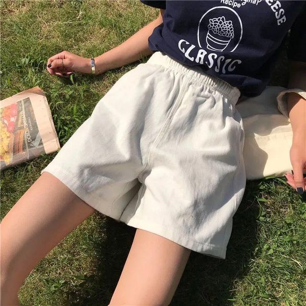 

high waist casual jeans shorts women summer elastic denim short pants 2021 korean style all-match feminino p764 women's, White;black