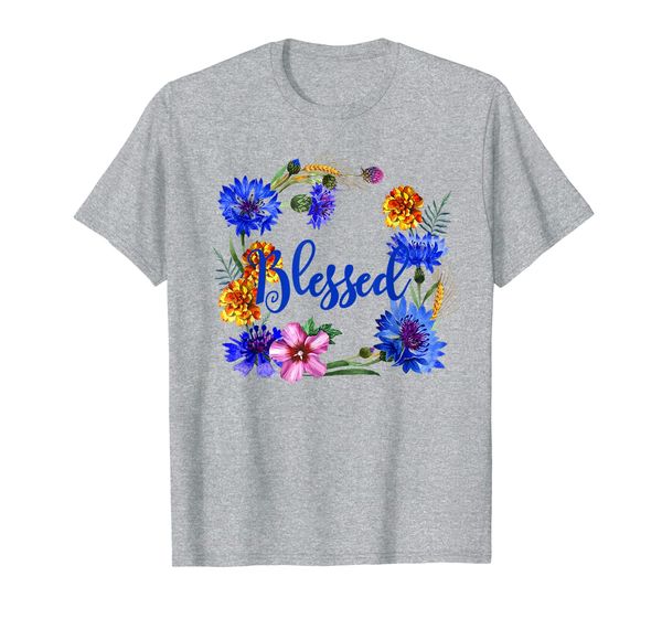 

sale blessed inspirational t-shirt with flowers, White;black