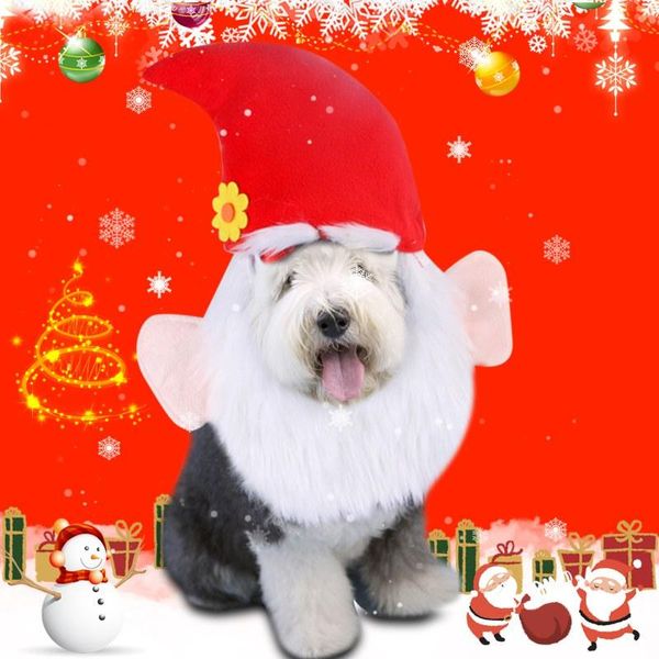 

pet cat headwear kitten dog costume bearded dress up christmas hat cosplay santa claus cap parties fancy dressing costumes