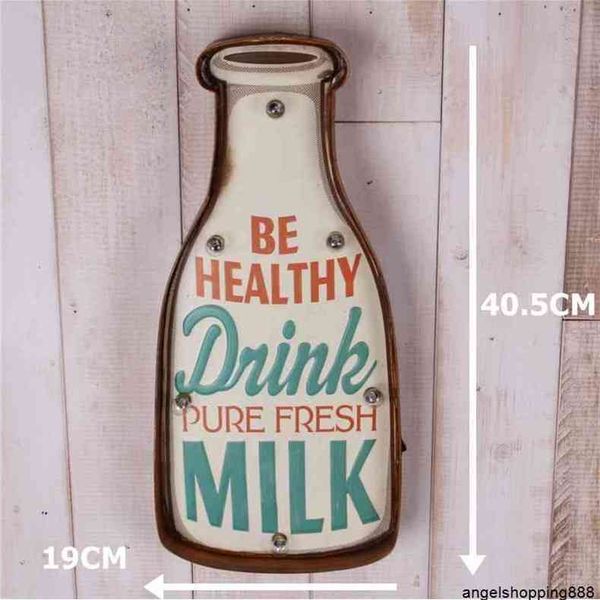 

vintage drink milk neon sign decorative painting led metal signs bar cafe home shabby chic wall hanging decoration signboard a77