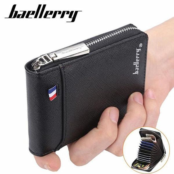 

wallets baellerry creative multi-card organ card set coin pocket short men leather casual male clutch holder id carteira, Red;black
