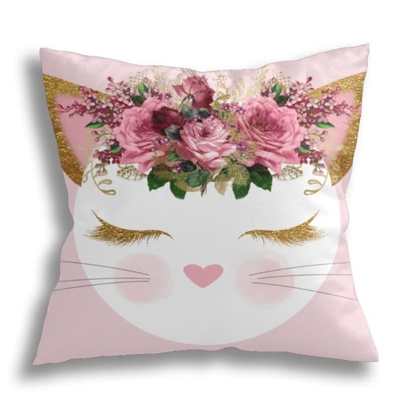 

pillow case lovely cat design printed pillowcase, modern, novel, living room bedroom sofa car decorative pillowcase