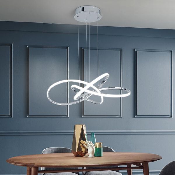 

chrome/gold plated modern led chandelier for dining room kitchen 90-260v chandeliers