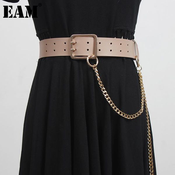 

belts [eam] retro metal chain multicolor pu leather long belt personality women fashion tide all-match spring autumn 2021 1dd5233, Black;brown