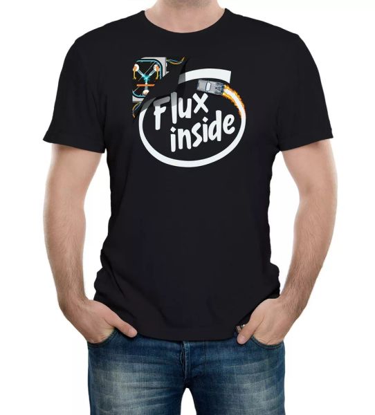 

flux inside men's t-shirt dmc intel retro 80s computer, White;black