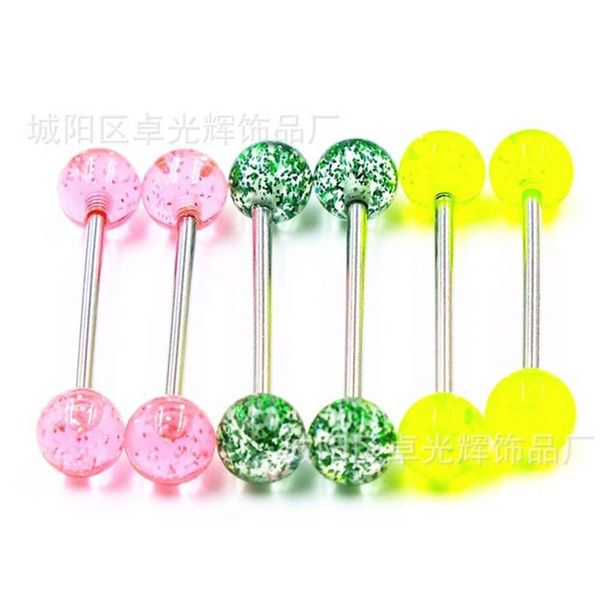 

crystal glittering tongue stainless steel rod human body puncture jewelry