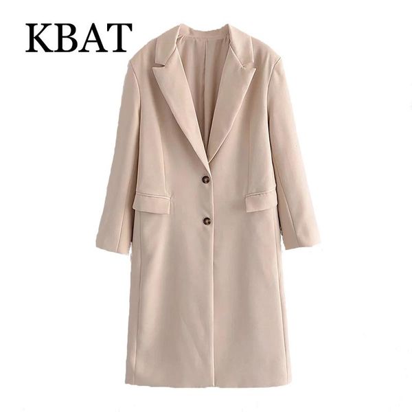 

women's wool & blends kbat fashion women 2021 autumn coat vintage elegant jacket long windbreaker outerwear causal chic, Black