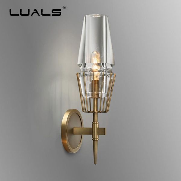 

wall lamp luxurious american retro copper glass shade lamps el lights led light fixture indoor art deco lighting