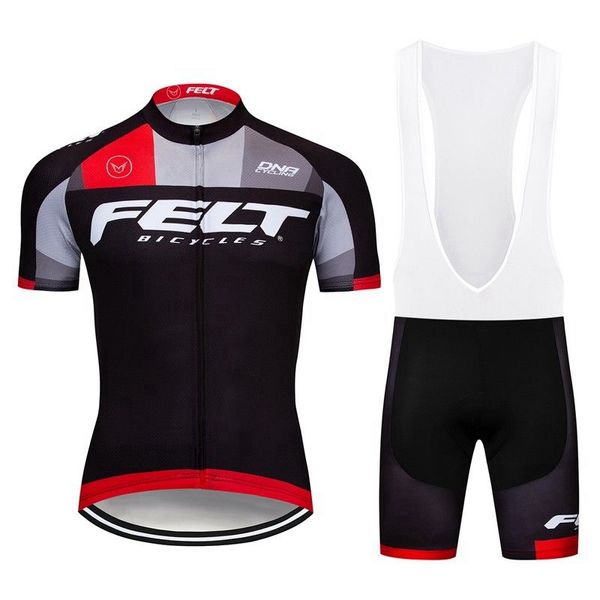 FELT Pro Herren Team Radtrikot Sportanzug Sommer Ropa Ciclismo MTB Fahrrad Kurzarmshirt Trägerhose Set Fahrradbekleidung 82213Y