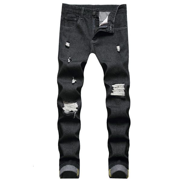 

the manufacturer directly2021 men's black casual pants straight cut jeans, Blue