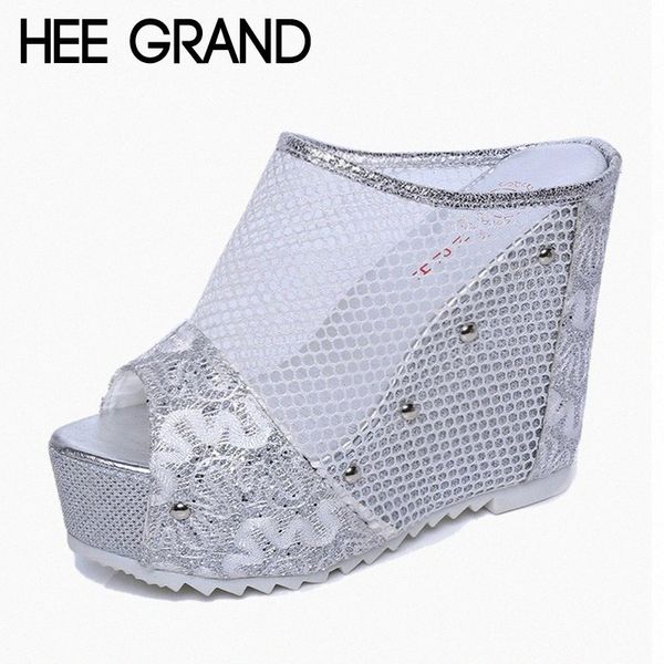 

hee grand 2018 crystal decoration women wedge slippers fish mouth sandals high heel comfortable women vacation shoes xwd6540 i3q0#, Black