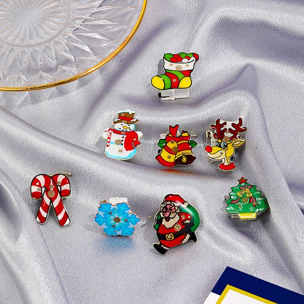 

2021 funny acrylic halloween christmas cartoon brooch ghost bat skeleton santa claus snowflake clothing accessories, Gray
