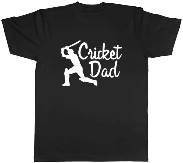 

cricket dad mens t-shirt tee, White;black