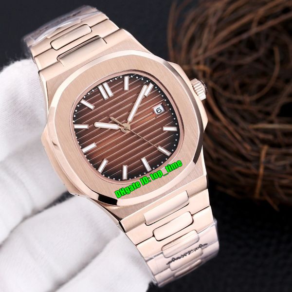 

19 style high-quality watches 5711/1r-001 nautilus 40mm a2813 automatic mechanical mens watch brown dial rose gold bracelet gents sports wri, Slivery;brown