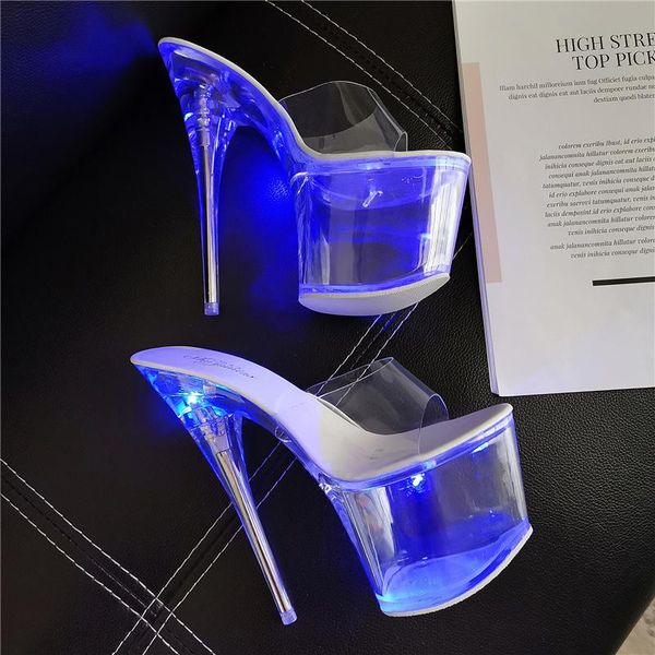 

summer women crystal 17.5cm high heels .8cm platform sandals mules shales slides lady strange slippers shoes, Black