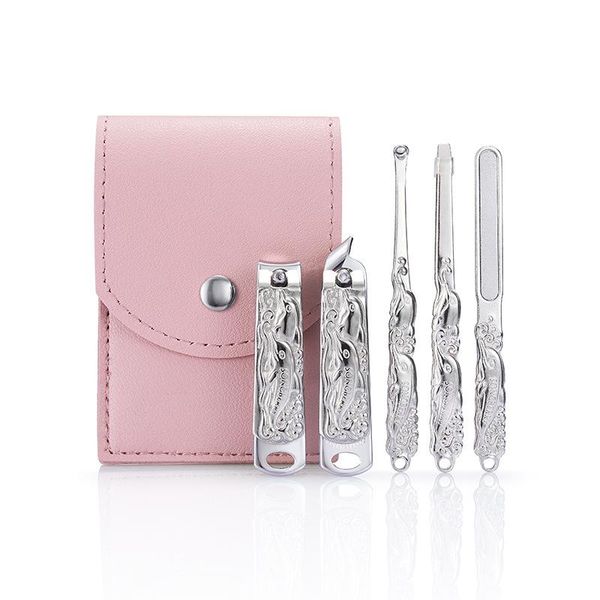 

nail art kits 5pcs steel trimming tools dolphin clippers set home manicure pedicure earpick file tool