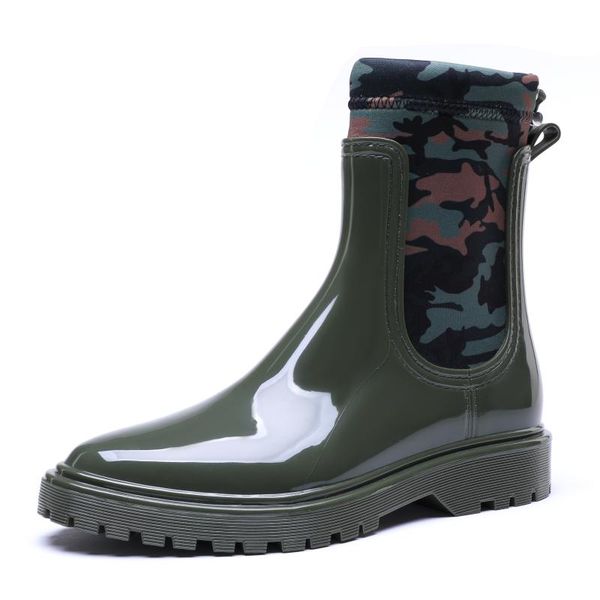 

boots 460-1095 tongpu women's glossy ankle rain with neoprene lining, Black