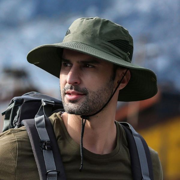 

cycling caps & masks fishing hat custom solid color fisherman camping sunshade cap anti-uv reversible wear bucket fashion denim hats, Black