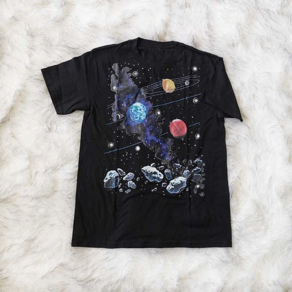 

kanye feidong same space galaxy solar system star lovers short sleeve t-shirtmr2d, White;black