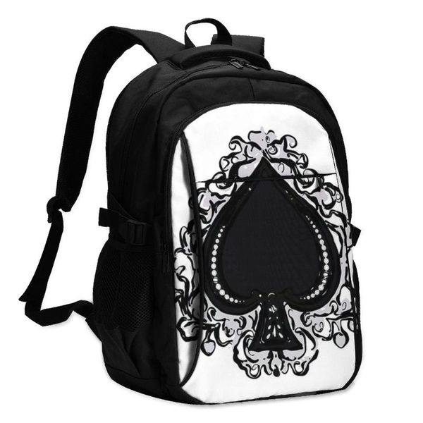 

backpack ace of spades backpacks charging usb back to school youth large cool bags