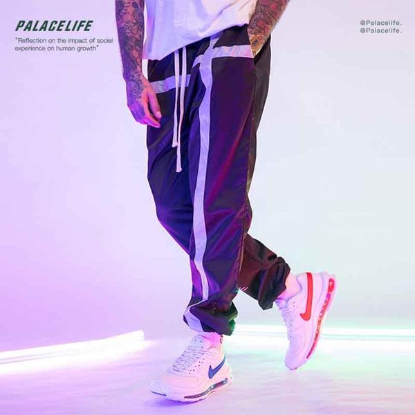 

men's cargo straight leg pants loose hip-hop that go with everything, Black
