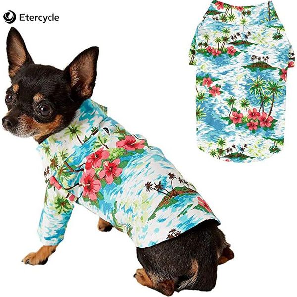 

dog apparel hawaiian pet t shirts small/medium puppy cats summer cute clothes teddy chihuahua frech fulldog