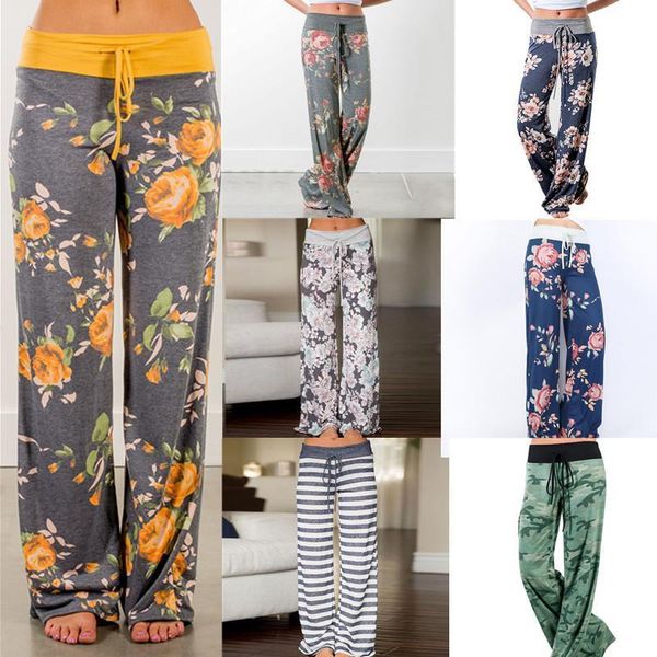 

fashion large plus size womens pant palazzo joggers sports trousers wide leg high waist sweatpants baggy, Black;white