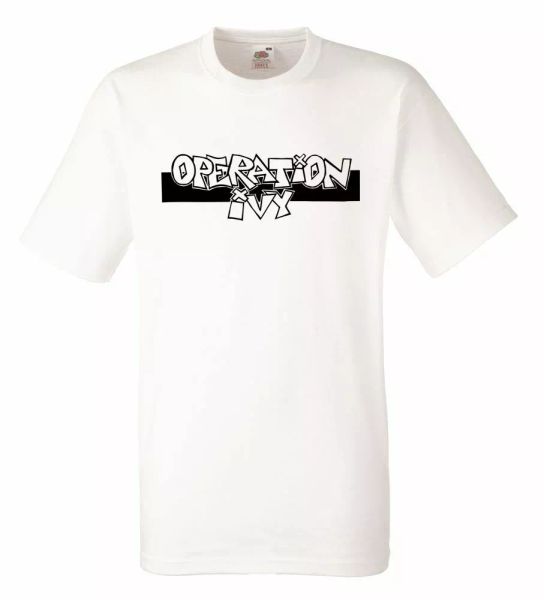 

operation ivy logo white mens t-shirt men rock band tee shirt, White;black
