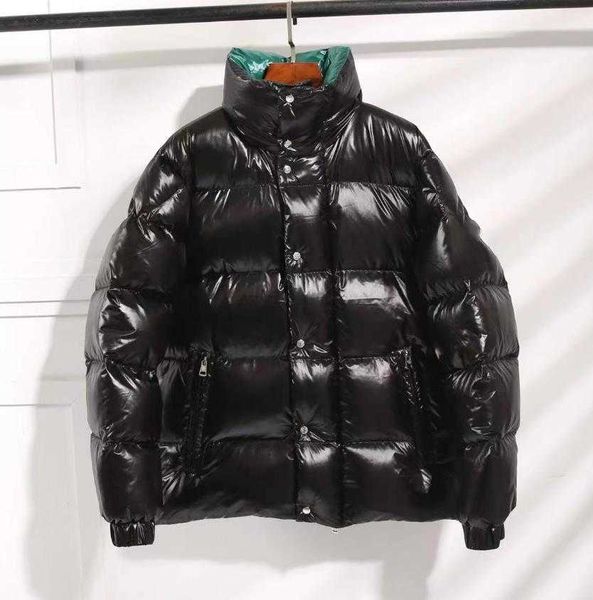 

men down puffer jacket fashion french brand dervaux designer green lining male and female couple jackets, Black
