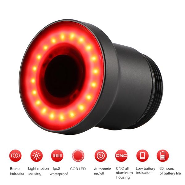 

smart usb rechargeable bike tail light intelligent induction brake ultra bright led ipx6 waterproof bicycle rear flash lights