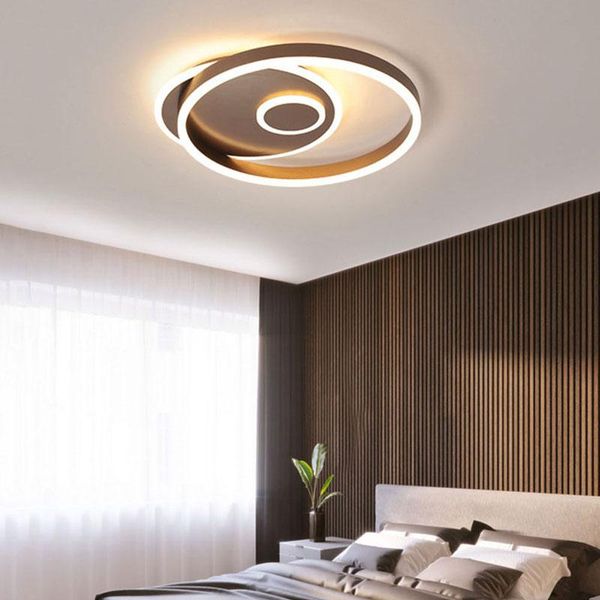 

ceiling lights minimalist gold brown luster round led light for bedroom living dining study room kitchen corridor loft indoor home lamp