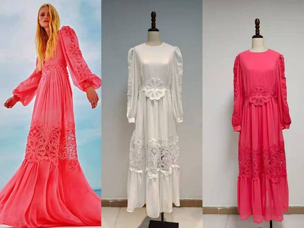 

dresses 2021 o-neck sleeve hollow out solid holiday vocation long women maxi dress, Black;gray