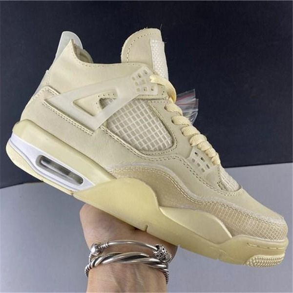 

new jumpman 4 4s basketball shoes cream sail black cat white cement men women cactus jack mens trainers sport size36-47