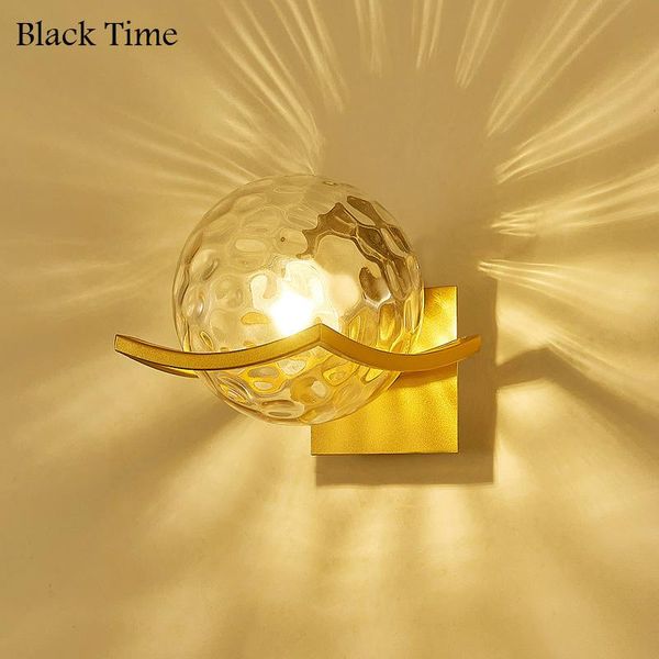 

wall lamp for bedroom living room bedside light home indoor lighting aisle corridor lights e27 glass gold black
