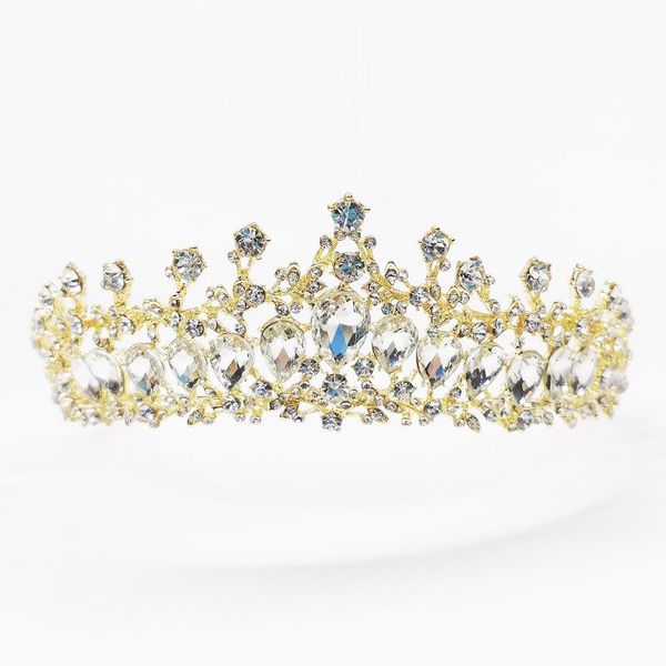 

hair clips & barrettes bridal tiara european and american fashion rhinestone retro crown bride wedding jewelry dress gold big, Golden;silver
