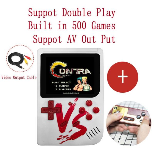 

portable game players ship 30pcs double play mini handheld video console gameboy built-in 500