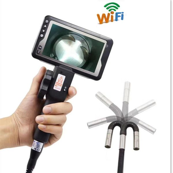

4.5inch 5.5mm 180degree two side steering articulate wifi endoscope 1080p inspection borescope camera handheld microscope ip cameras