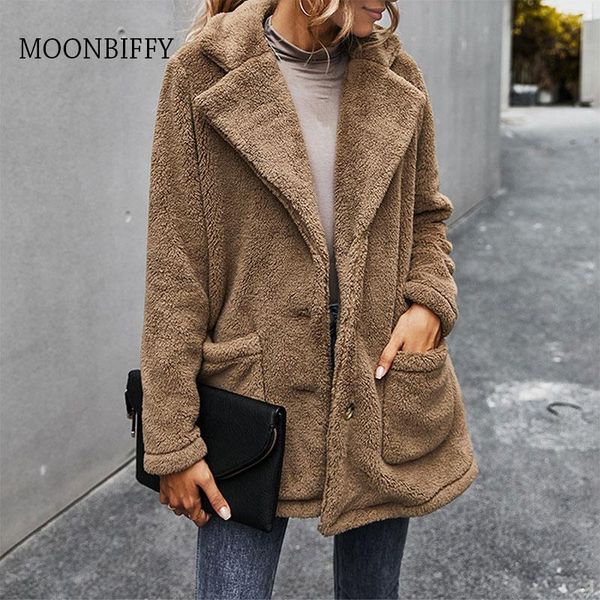 

women's vests winner faux fur coat women teddy ladies fluffy winter long sleeve plush warm jacket female, Black;white