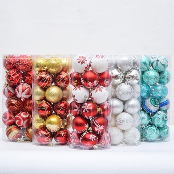 

party decoration outdoor christmas decorations 6cm white colored balls hand-painted tree pendants ceiling ornaments