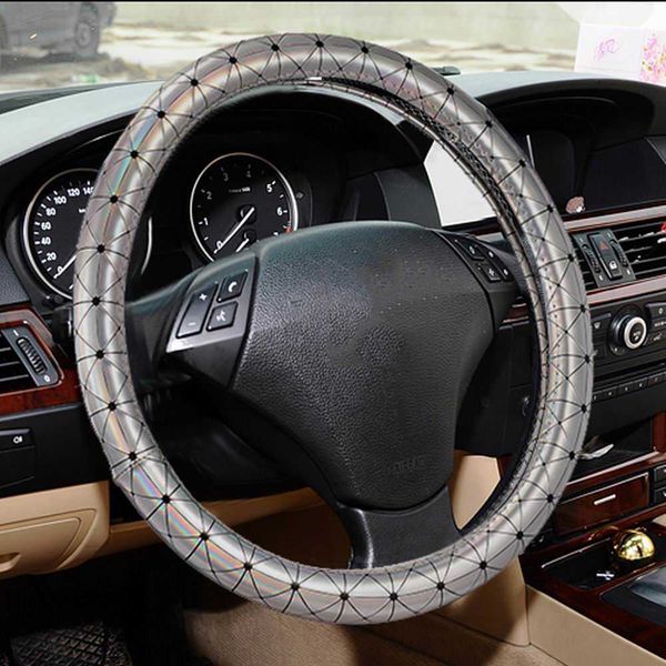 

aumohall skidproof leatherette car steering wheel cover 375mm interior accessories car-covers