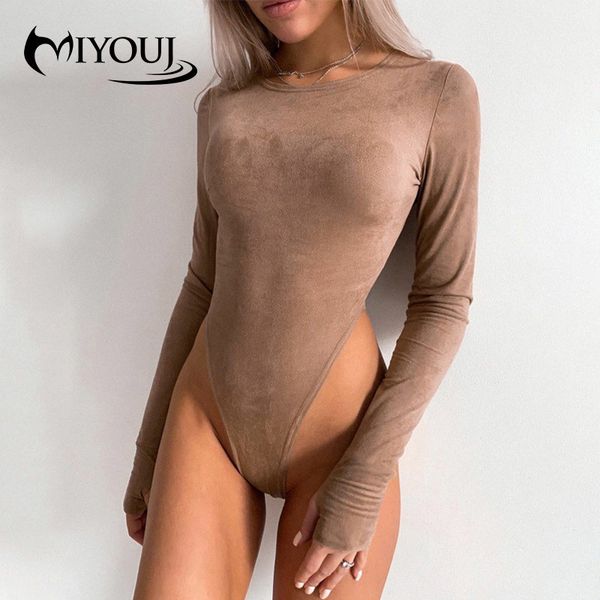 

miyouj thong bodysuit lace mesh bodysuits women fashion bottoming bodycon suspender slim body long sleeve shirt, Black;white