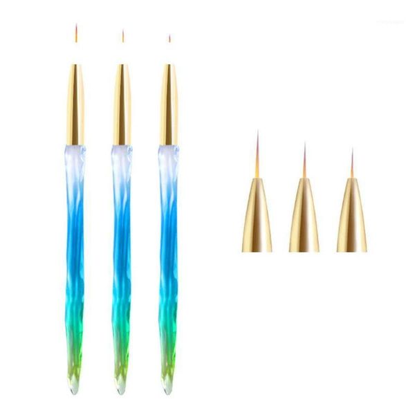 

bellylady 3pcs manicure tool nail pen with crystal rod drawing set1, Yellow