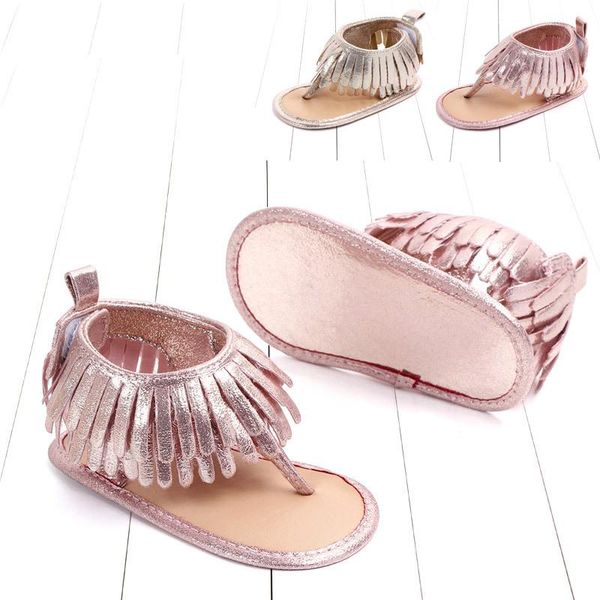 

first walkers 2021 summer 0-1 year old girl tassels pinch shoes baby toddler girls hook & loop