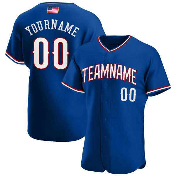

custom royal white-red authentic american flag fashion baseball jersey, Blue;black