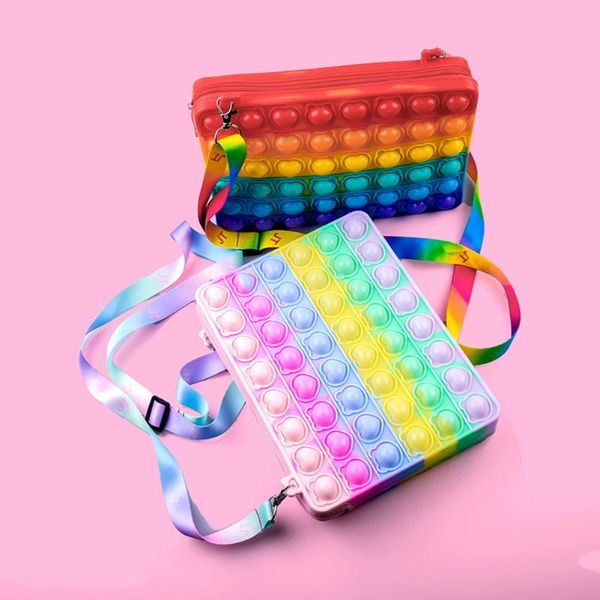 

outdoor bags push bubble sensory toy kids cross body bag students tote squeeze puzzle anxiety stress pressure relief adhd reliever
